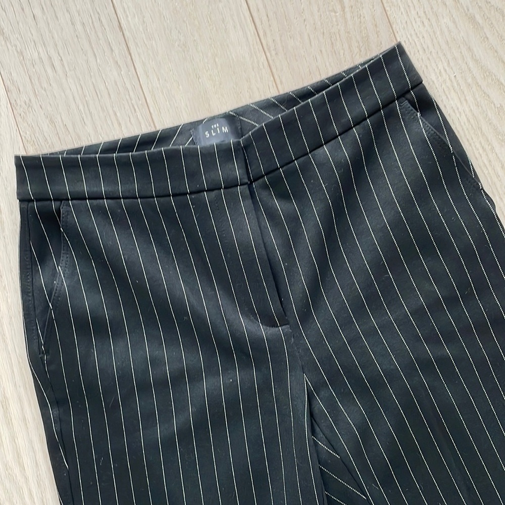 White House Black Market Black Pinstripe Boot-Cut Pants